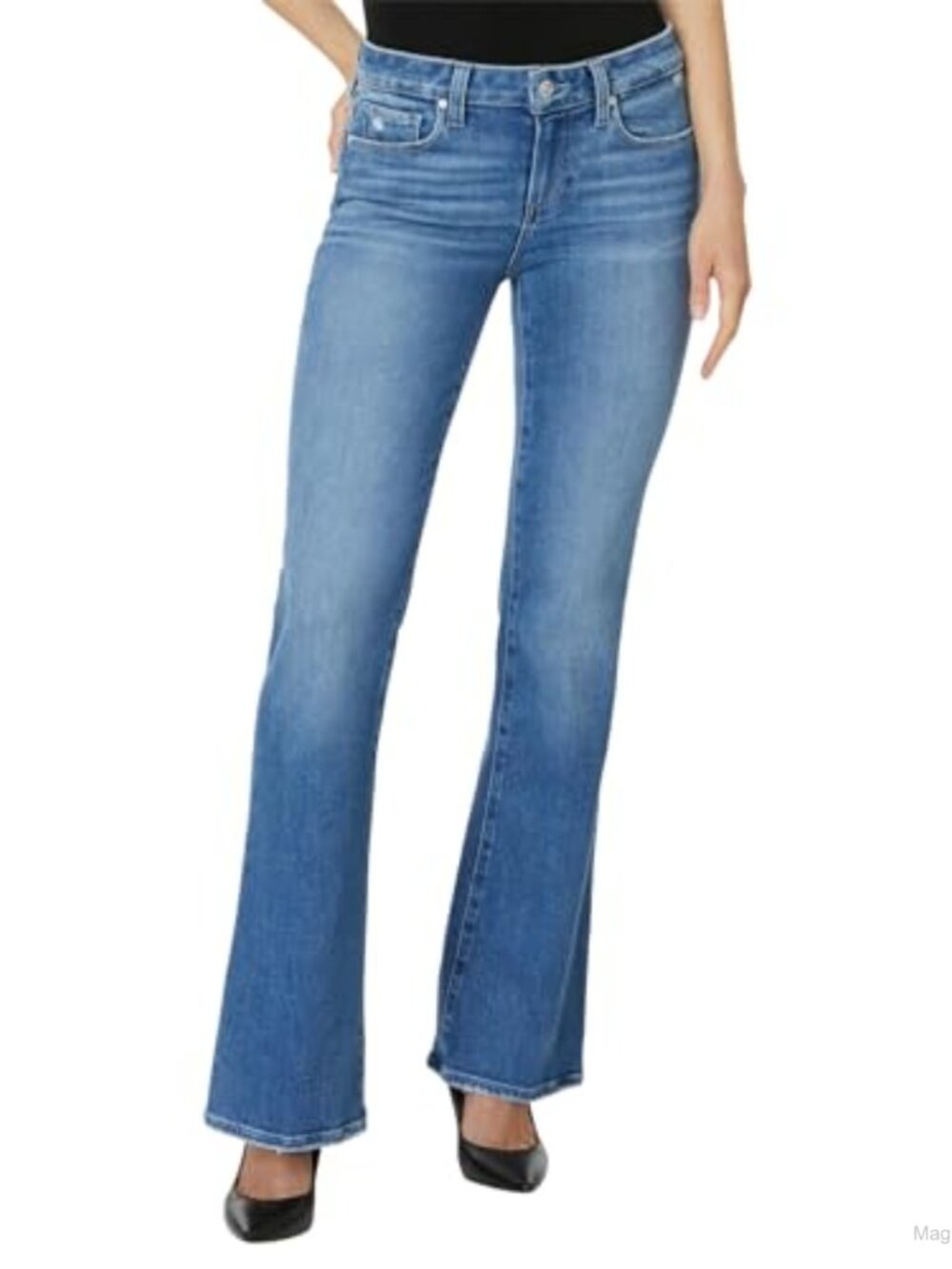 High Rise Boot Cut Jeans 32 Inseam 5-Pocket Cotton Blend